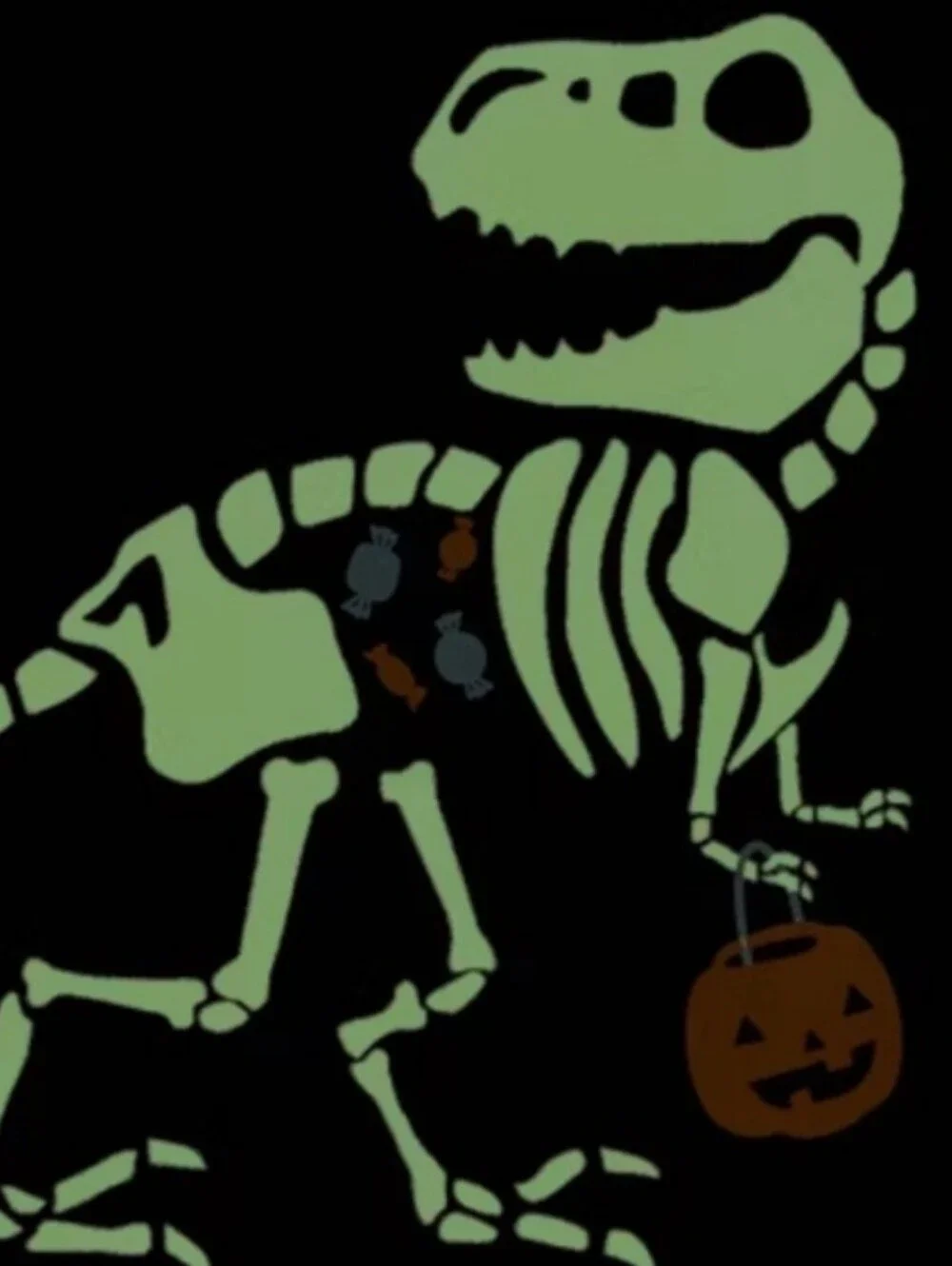 Carter's 4 Piece Pajama Set Glow In The Dark Dinosaur Skeleton Halloween Pajamas